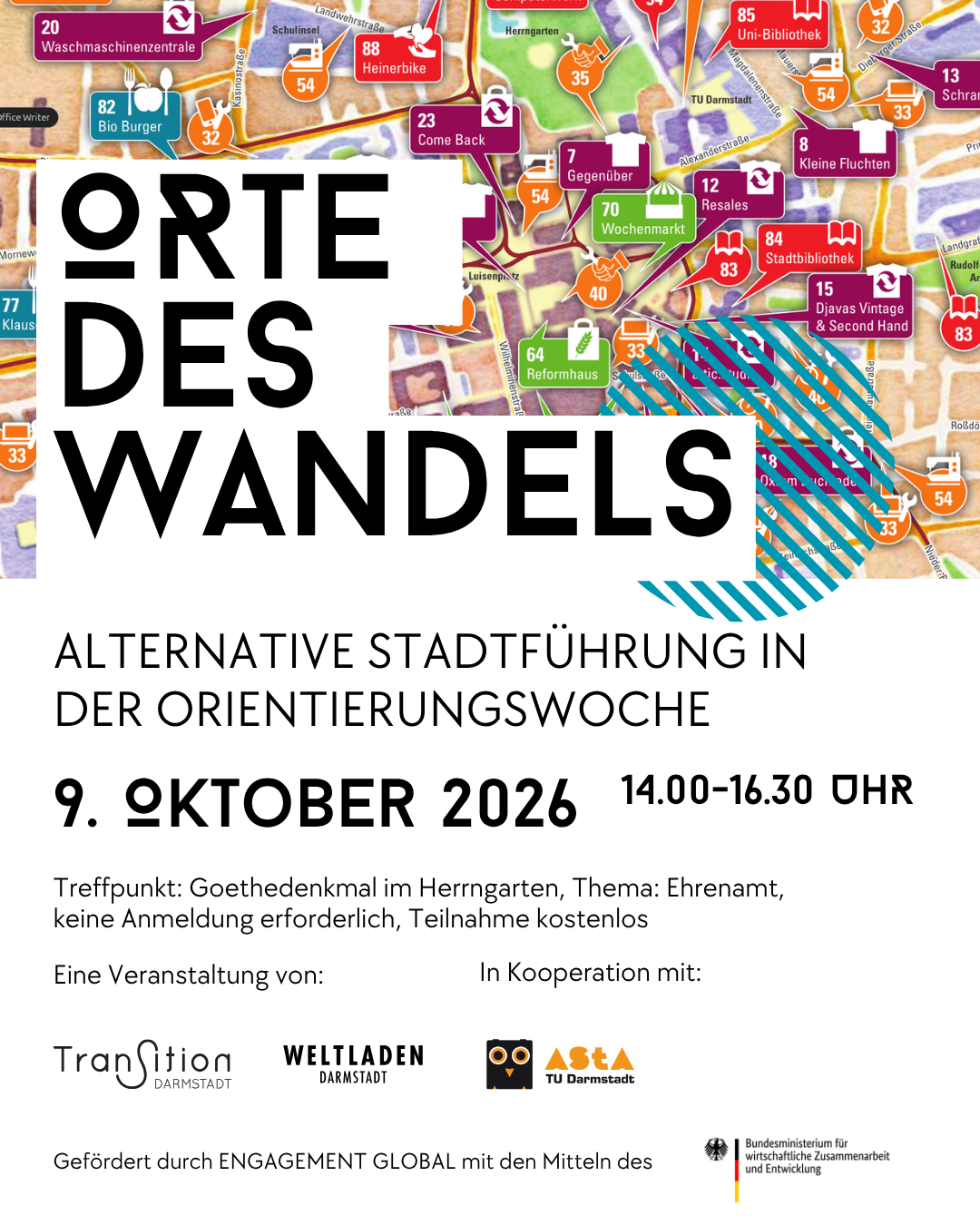 Nachhaltige Stadtführung für Erstis in der Orientierungswoche – Innenstadt