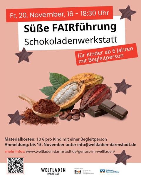 Fairer Freitag: Schokoladenwerkstatt für Kinder ab 6 Jahren mit Eltern