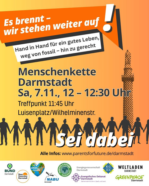 Es brennt – wir stehen weiter auf! Menschenkette am Samstag, 07.11.2026